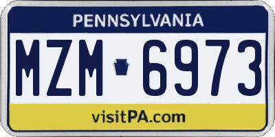 PA license plate MZM6973
