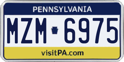 PA license plate MZM6975