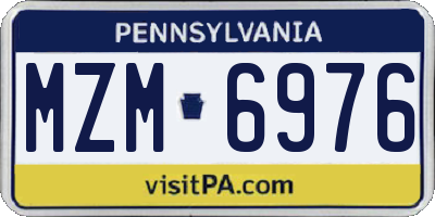 PA license plate MZM6976