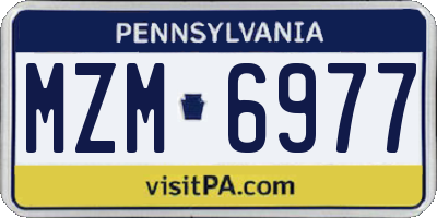 PA license plate MZM6977