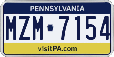 PA license plate MZM7154