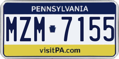 PA license plate MZM7155