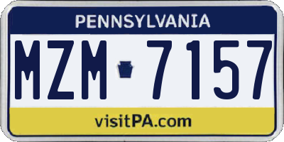 PA license plate MZM7157