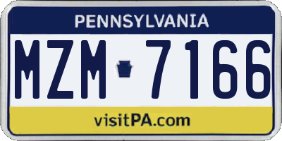 PA license plate MZM7166