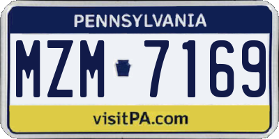 PA license plate MZM7169