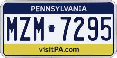 PA license plate MZM7295