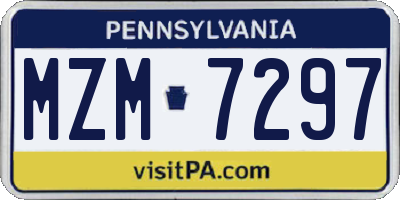 PA license plate MZM7297
