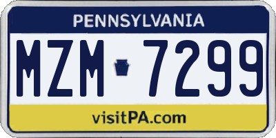PA license plate MZM7299
