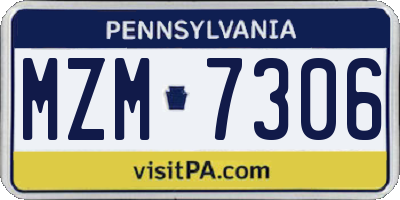 PA license plate MZM7306