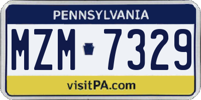 PA license plate MZM7329