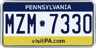 PA license plate MZM7330