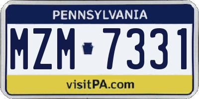 PA license plate MZM7331