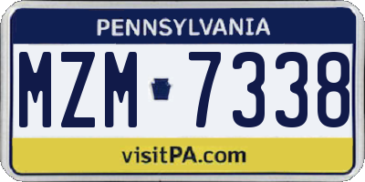 PA license plate MZM7338