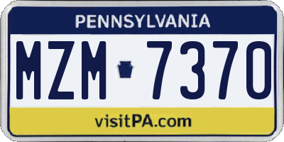 PA license plate MZM7370
