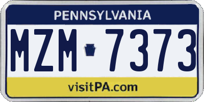 PA license plate MZM7373