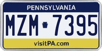 PA license plate MZM7395