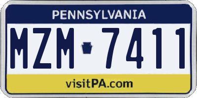 PA license plate MZM7411