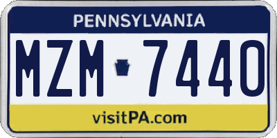 PA license plate MZM7440
