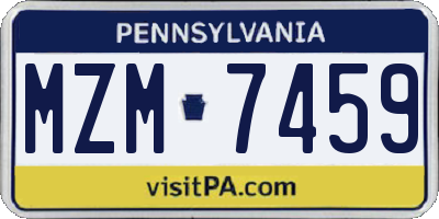 PA license plate MZM7459
