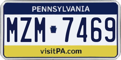PA license plate MZM7469