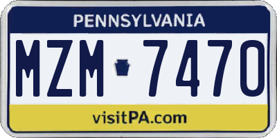 PA license plate MZM7470