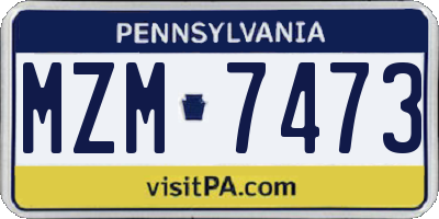 PA license plate MZM7473