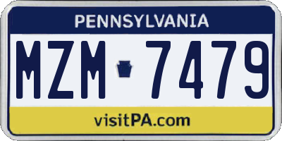 PA license plate MZM7479