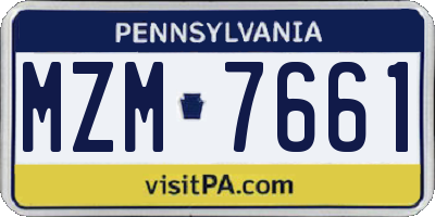PA license plate MZM7661