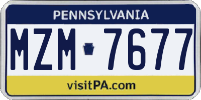 PA license plate MZM7677