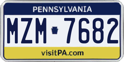 PA license plate MZM7682