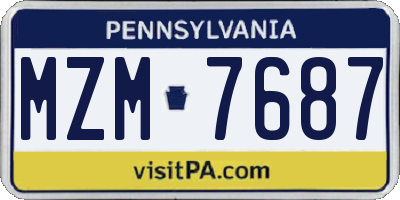 PA license plate MZM7687