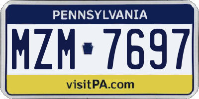 PA license plate MZM7697