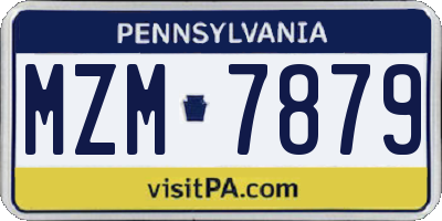 PA license plate MZM7879