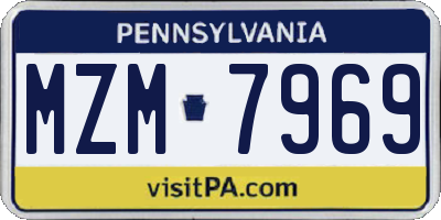 PA license plate MZM7969