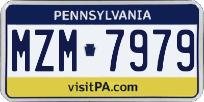 PA license plate MZM7979