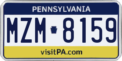 PA license plate MZM8159