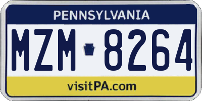 PA license plate MZM8264