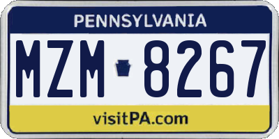 PA license plate MZM8267