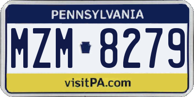 PA license plate MZM8279