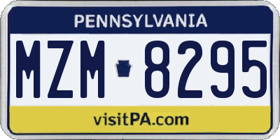 PA license plate MZM8295