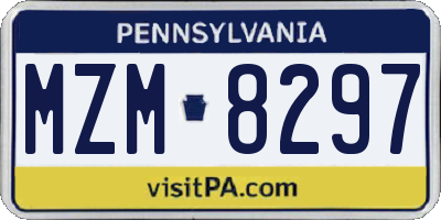 PA license plate MZM8297