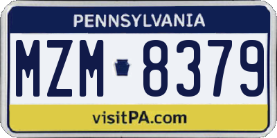 PA license plate MZM8379