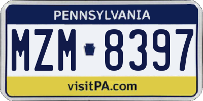 PA license plate MZM8397