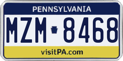 PA license plate MZM8468
