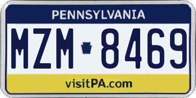 PA license plate MZM8469