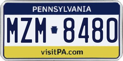 PA license plate MZM8480