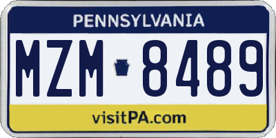 PA license plate MZM8489