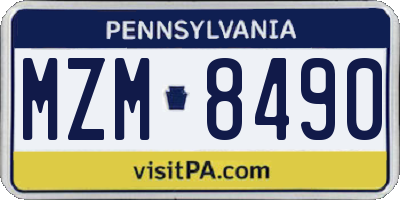PA license plate MZM8490