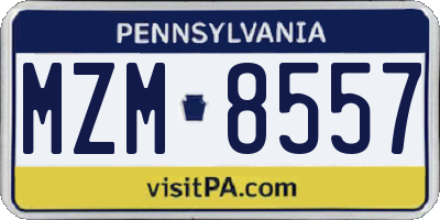 PA license plate MZM8557