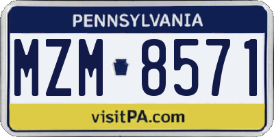 PA license plate MZM8571